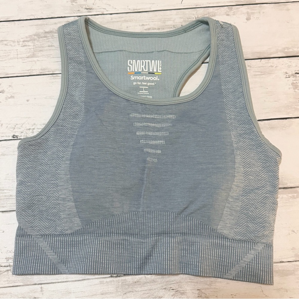 Smartwool Light Blue Seamless Racerback Sports Bra